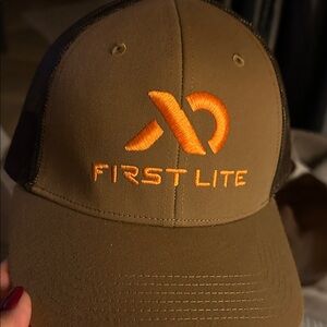 First Lite Olive and Orange Logo Cap
